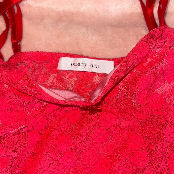 Peachy Den Lace Red Top - Picture 3 of 4